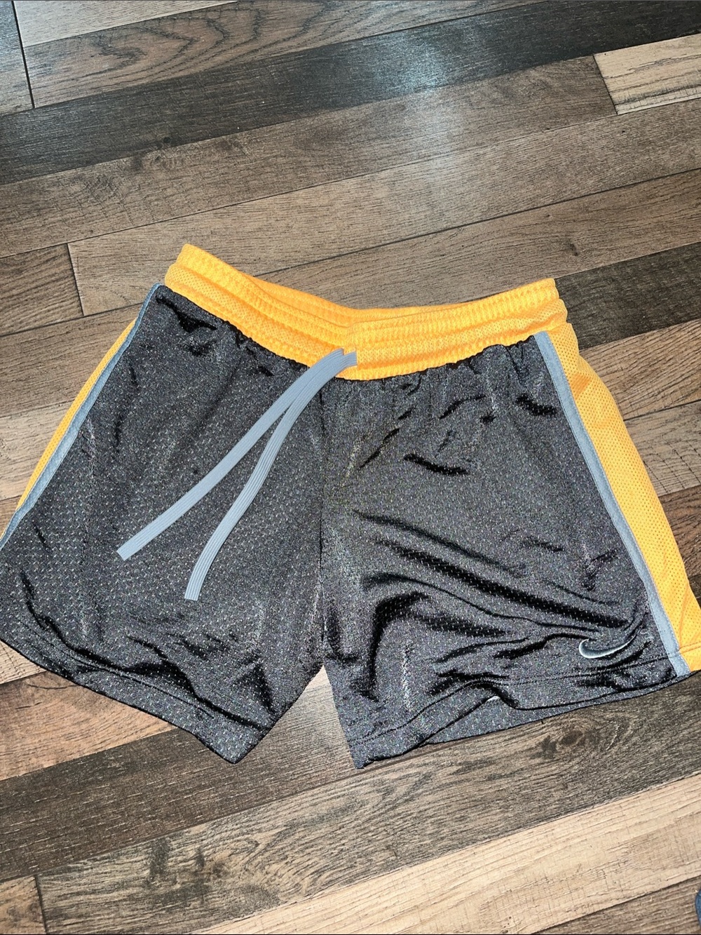 XS Women’s Nike Black and Yellow Athletic Shorts